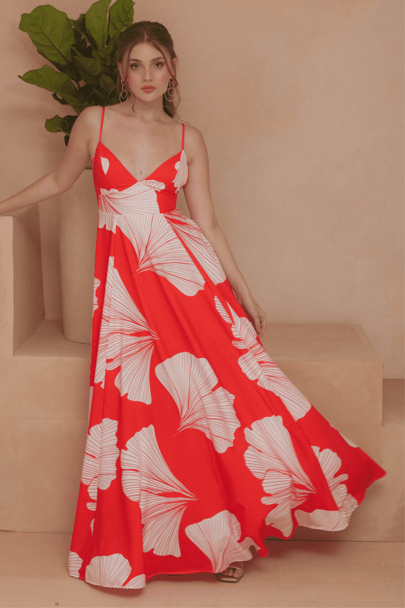 VESTIDO LARGO LANY ROJO