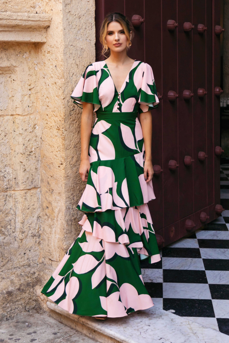 VESTIDO LARGO LUNA VERDE