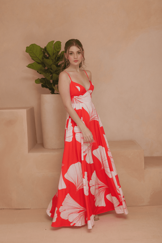 VESTIDO LARGO LANY ROJO