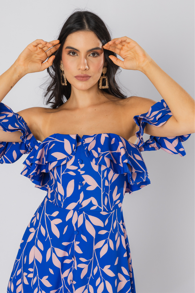 VESTIDO CORTO FIORELLA AZUL