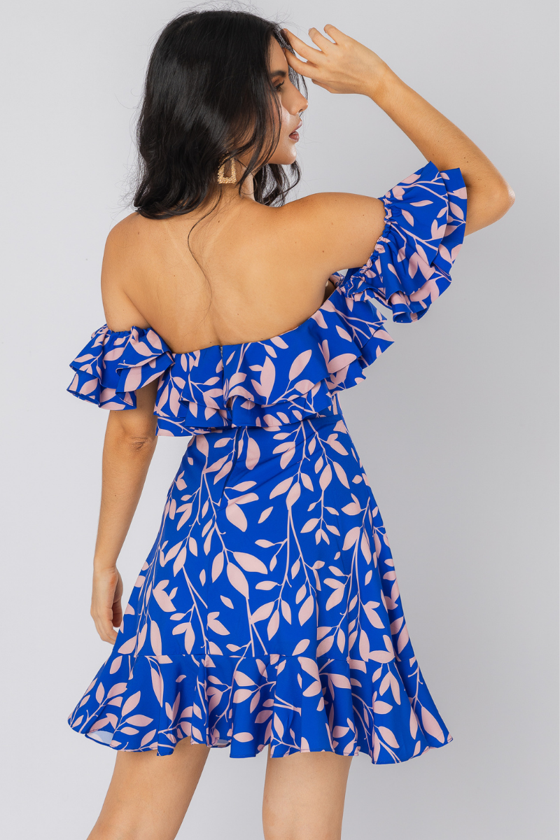 VESTIDO CORTO FIORELLA AZUL