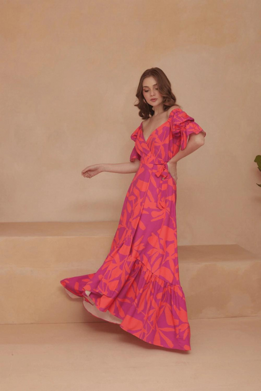 VESTIDO LARGO ABBY ROSADO