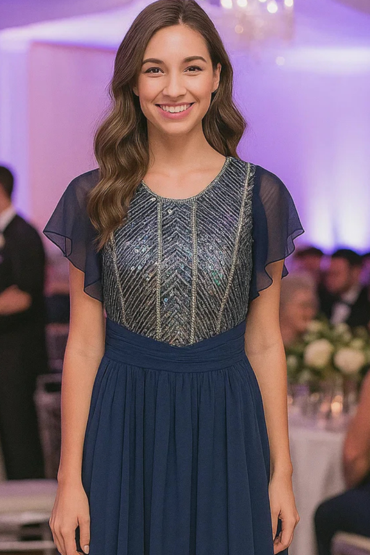 VESTIDO BRILLOS PECHO