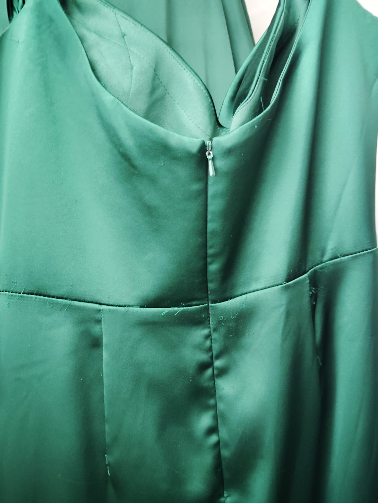 VESTIDO ALICIA ESMERALDA- CON DETALLE TELA