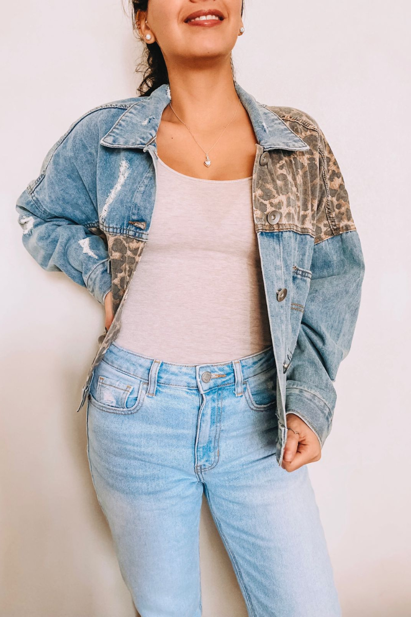 CHAQUETA JEANS ANIMAL PRINT