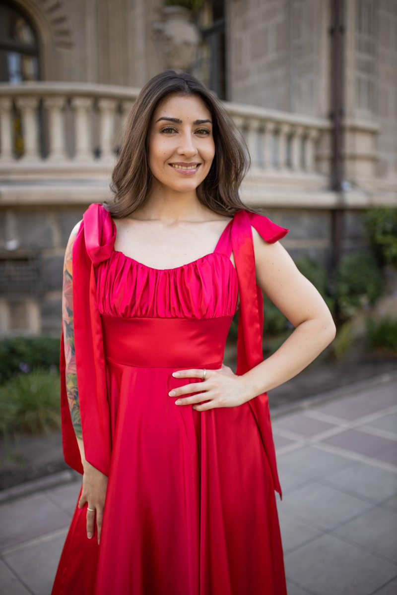 VESTIDO LARGO SATIN BELICE ROJO