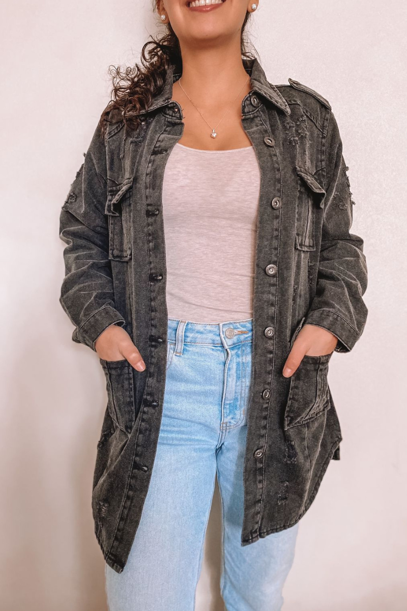 CHAQUETA DE JEANS LARGA