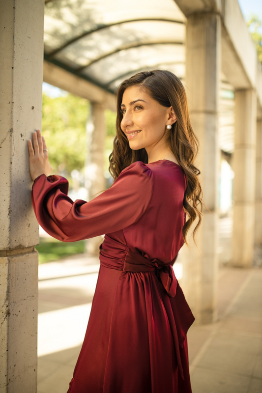 VESTIDO LARGO VENECIA BURDEO