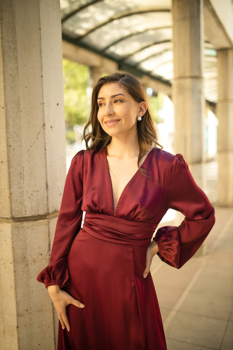 VESTIDO LARGO VENECIA BURDEO