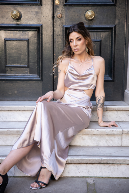 VESTIDO  MIDI SATIN