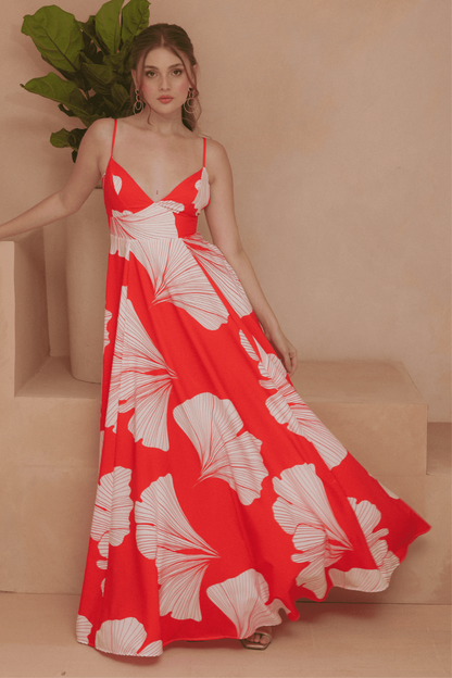 VESTIDO LARGO LANY ROJO