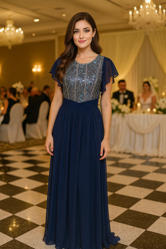 VESTIDO BRILLOS PECHO