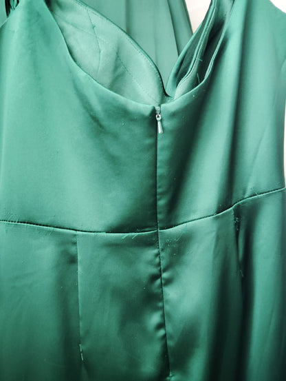 VESTIDO ALICIA ESMERALDA- CON DETALLE TELA