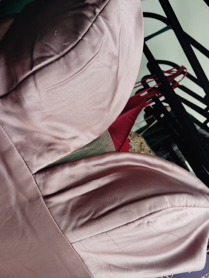 VESTIDO XANDRA MAUVE- CON DETALLE TELA