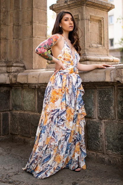 VESTIDO LARGO GASA AMAPOLA