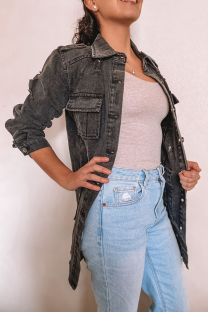 CHAQUETA DE JEANS LARGA