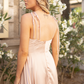 VESTIDO LARGO SATIN FLORA ROSADO
