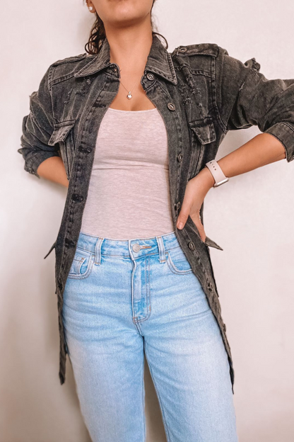 CHAQUETA DE JEANS LARGA