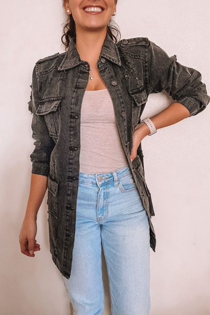 CHAQUETA DE JEANS LARGA