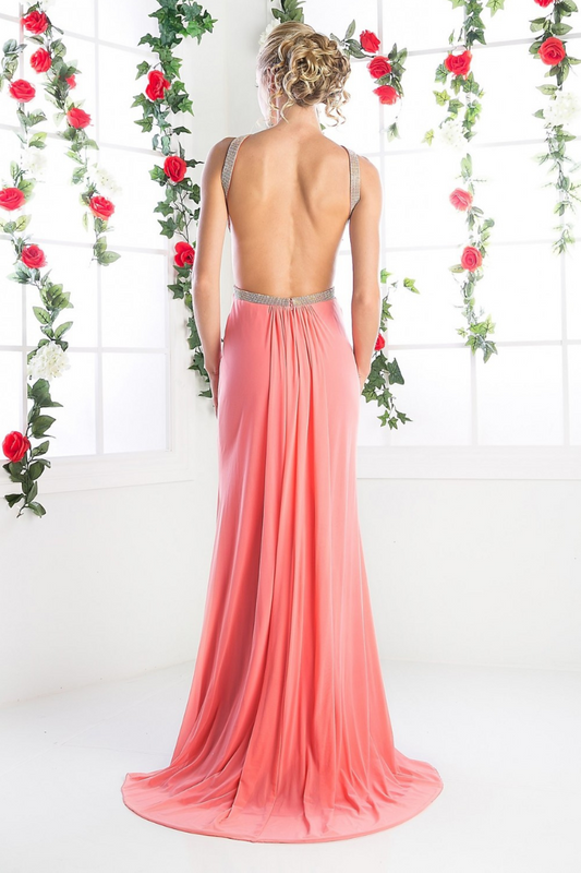 MAXI VESTIDO STRASS ROSADO