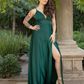 VESTIDO LARGO ROBERTA SATIN ESMERALDA
